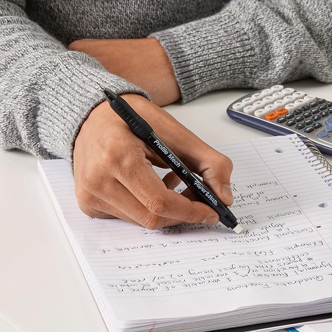 Paper Mate Profile Mech Mechanical Pencil 0.7mm, #2 Pencil Lead, Great for Office Supplies, Classroom Supplies, Drawing Pencils, Sketching Pencils, Black, 12 Count