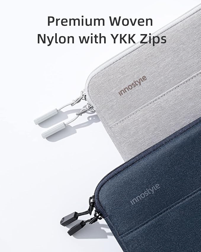 Protective 13 Inch Laptop Sleeve for 13 13.3 MacBook Air/Pro, 13 HP Dell Lenovo Asus Notebook - Shockproof, Water-Resistant with Accessory Pocket (Gray, 13 inch)