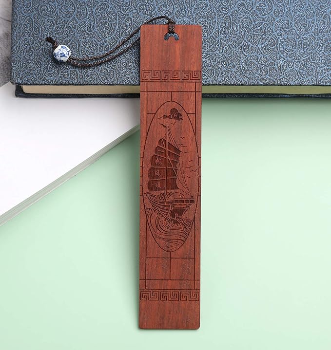 Wooden Bookmark Engraved Book Mark Vintage Style Best Unique Gifts Set for Book Lovers,Women,Men,Teacher,Birthday Present