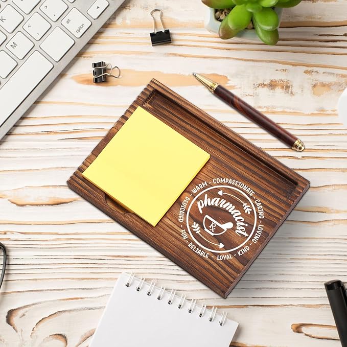 Pharmacist Gift Sticky Note Holder, Pharmer Appreciation Gift, Thank You Gifts for Pharmacy Technician Future Pharmacist Pharmacology PHARMD Gift Self-Stick Note Pad Holders Desk Organizer TZP22