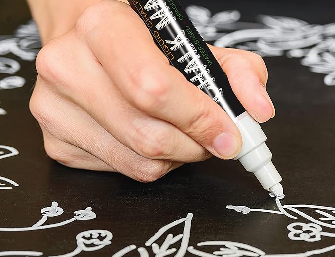 Better Office Products Framed Tabletop Chalkboard Sign, 9.5" x 14", Rustic Wood Frame, Small Magnetic Chalkboard with Built-in Ledge and Folding Stand, One White Chalk Marker Included,(Whitewash)