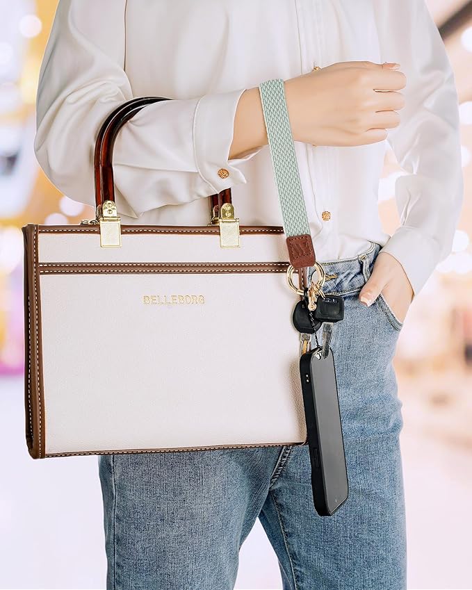 Wristlet Keychain for Women Stretchy Wrist Keychain Lanyard for Phone Case Wallet Id Card Badges (Sage Green)