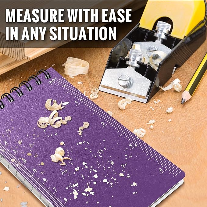 POPYOLA 6 Pack Waterproof Pocket Notebook, 3x5 Pocket Notepad, All Weather Mini Spiral Notepad, Write in the Rain Police Notepad with 100 Squared Pages for Outdoor Home Office School, Purple