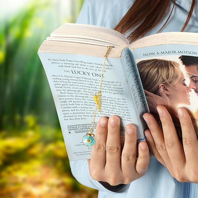 Bookmark with Gift Card,Golden Leaf Book Mark, Rose Flower Craft Gift Card Envelope, Gift for Family, Friend, Kid, Book Lovers sunflbw