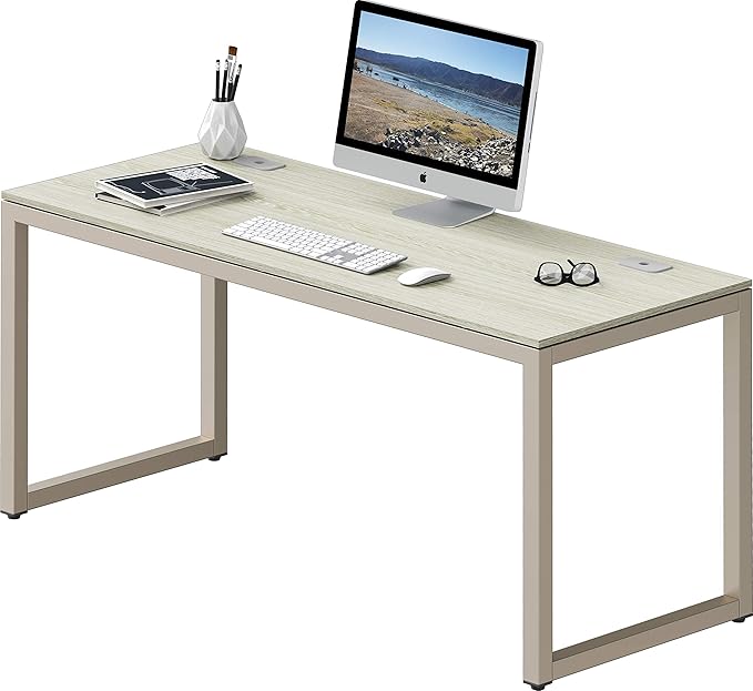 SHW 55-Inch Commercial-Grade Office Computer Desk, Maple