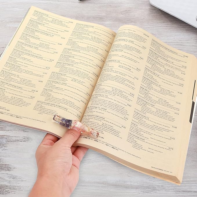 Prasacco 2 Pieces Book Page Holder, Dried Flower Resin Book Holders for Reading Thumb Ring Page Holder Flower Bookmark Reading Accessories for Readers Book Lovers Bookworm Bookmarks (2PCS Style5)