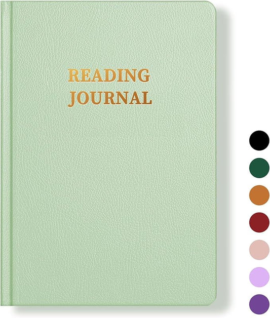 Reading Journal Book Lovers Gifts Hardcover Leather Readers Accessories Track Reading Log with 65 Books Reviews, 5.8”x8.3”, Mintgreen