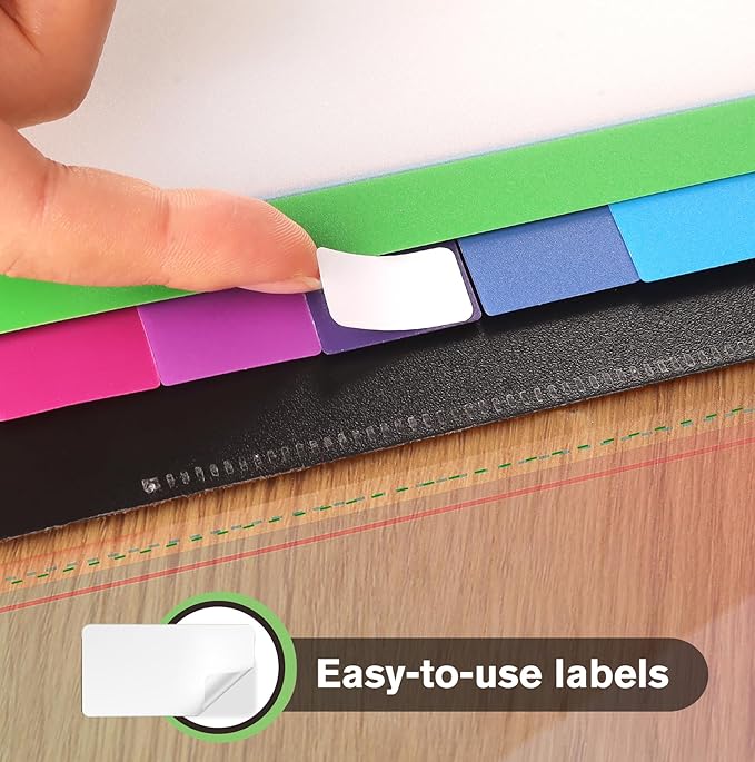 HABGP 3 Ring Binder Dividers, 12-Tab Plastic Clear Binder Dividers, Multicolor Monthly Dividers, Letter Size File Organizer 3 Hole Punch, 2 Set 24 Pcs Write On Tabs for Notebook