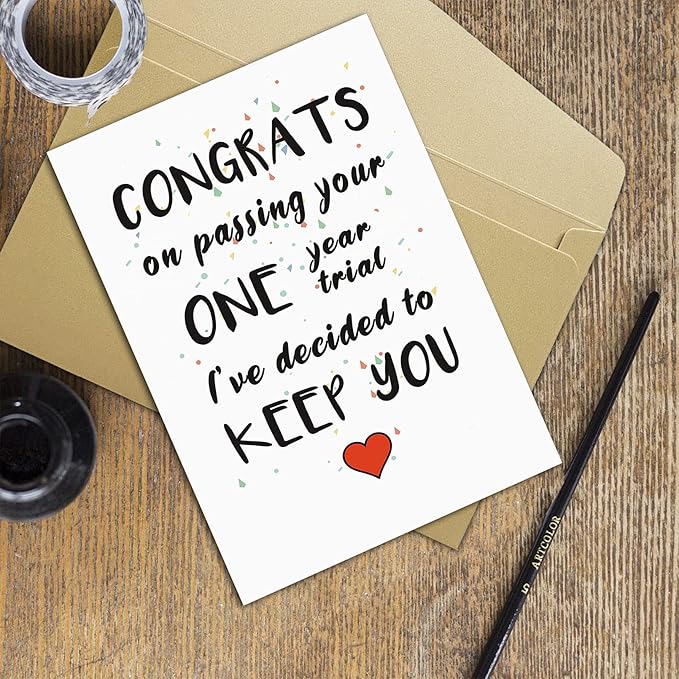 Ziwenhu 1 Year Anniversary for Boyfriend Gifts, Funny Anniversary Card for Boyfriend, Humorous One Year Anniversary Card for Girlfriend