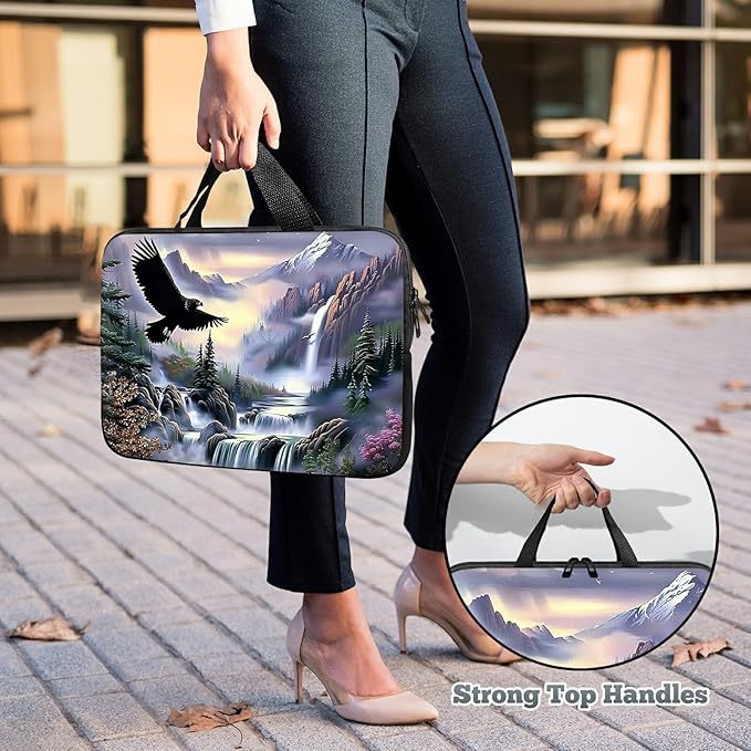 Universal Laptop Sleeve Tablet Case 12 inch, Eagle Landscapes Slim Carrying Case Durable Handbag Travel Laptop Bag for Surface Pro 9 8 7/Laptop Go 2 3, MacBook Air 11/12