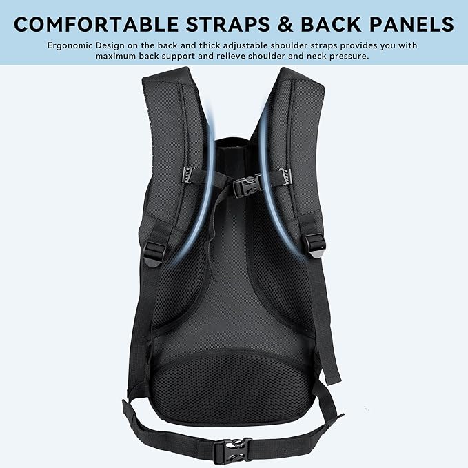 Zavothy Lightweight School Backpack with Laptop Compartment, 15.6 inch Business Computer Backpack Simple Small Backpack for Women Men Water Resistant Casual Daypack Backpack Black