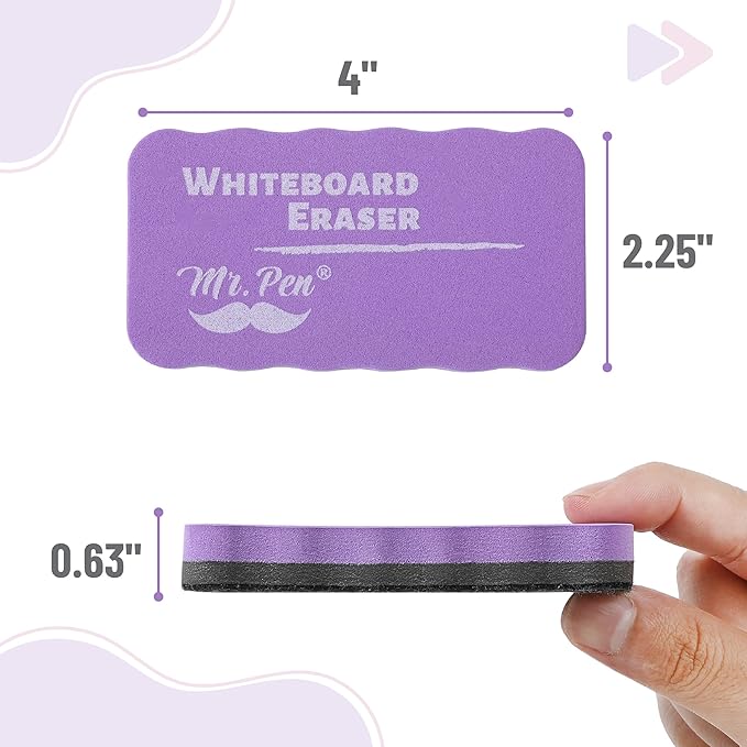 Mr. Pen- White Board Erasers, 8 Pack, Pastel Colors, Magnetic Dry Erase Eraser, Whiteboard Eraser, Dry Eraser, Dry Erase Erasers, Dry Erase Board Eraser, White Board Erasers Dry Erase, Dry Erasers