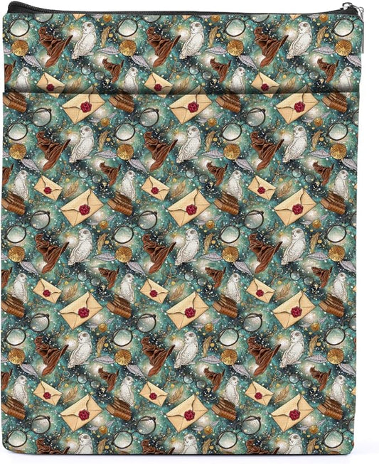 Magic Stuff Magic Owl Book Sleeve Book Cover Book Lovers Gifts Book Club Gifts Wizard Book Protector Book Gifts for Readers Women Magic Movie Fans Bibliophile Bookworm Aunt Graduation Birthday Gifts