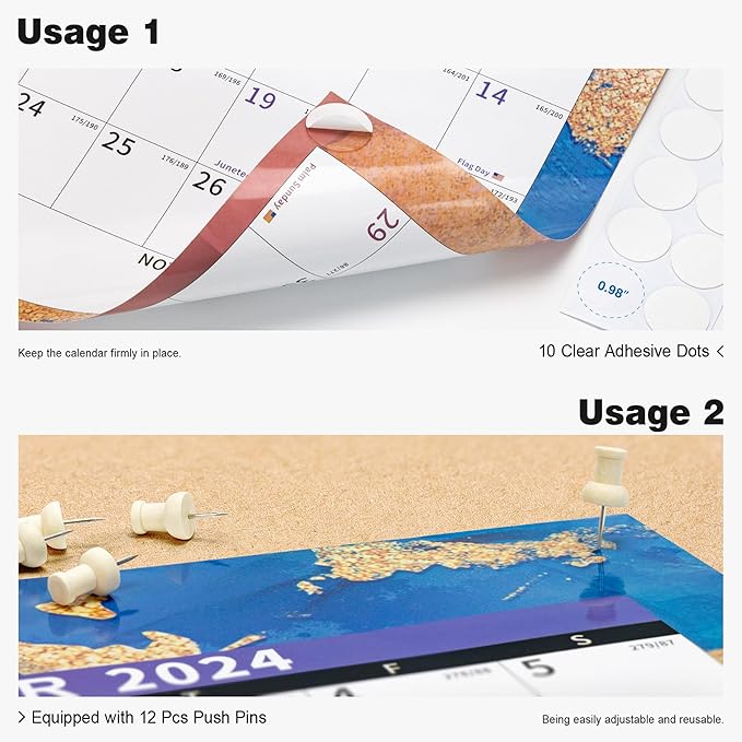 Ospelelf Large Dry Erase Calendar for Wall - 32'' x 48'' Yearly Calendar 2024-2026 Laminated Monthly Family Calendar for Office, Use July 2024 - June 2026