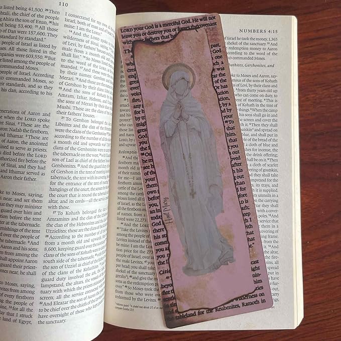 Thinkor Bible Bookmark, 10 PCS Christian Religious Gift, Vintage Background, Double-Sided Printing & Laminated (Catholic 10 PCS)