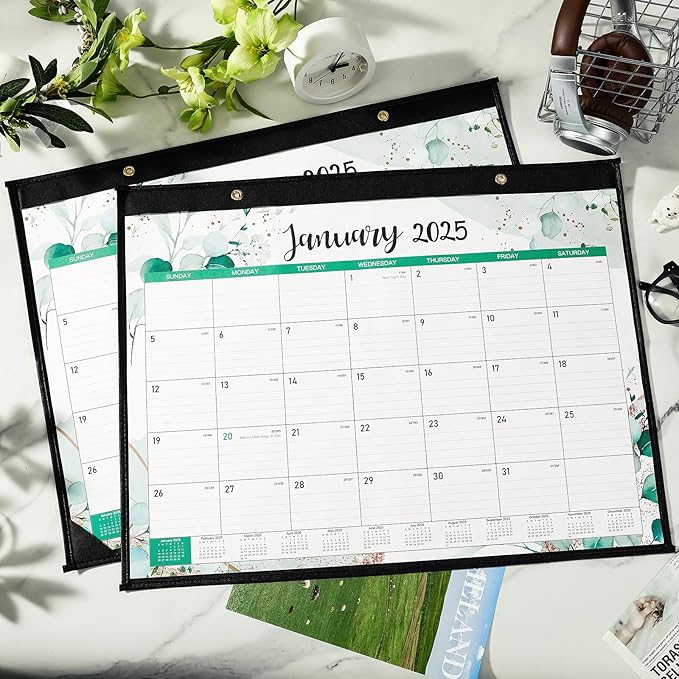 Desk Calendar 2025-2025 Desk Calendar Large 22'' x 17'', from January 2025 to December 2025, 12 Monthly Desk/Wall Calendar, Large Space for Writing with Protect Corner