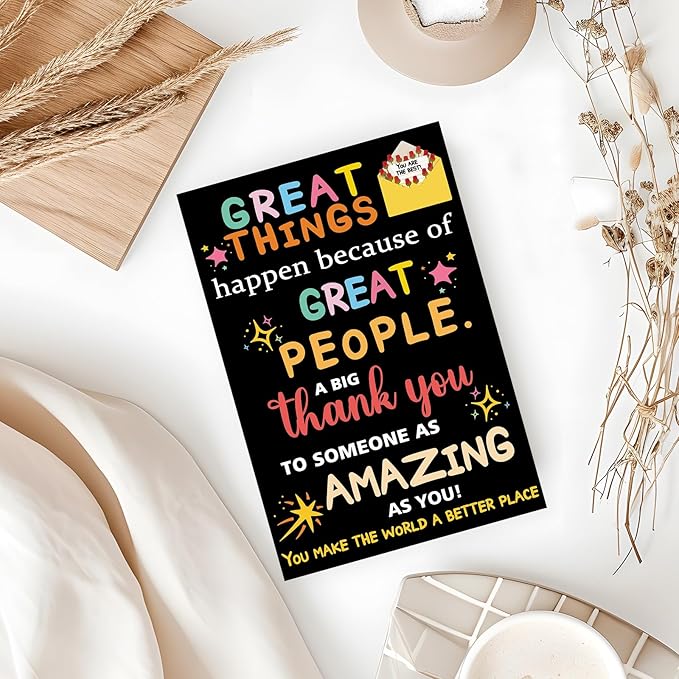 Bright & Colorful Thank You Gift Card for Women, Men, Teachers, Bosses, Friends, Famil,School Counselor Gifts, Perfect for Appreciation Gifts with Envelope