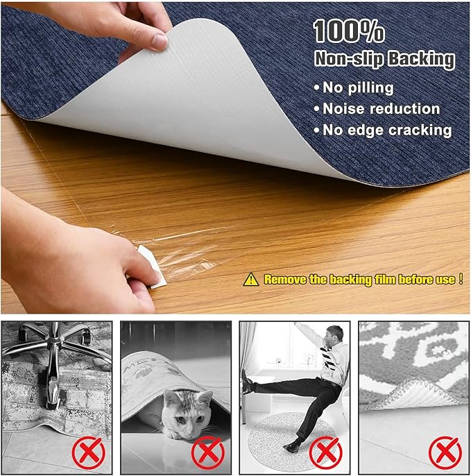 Placoot Desk Chair Mat for Hardwood Floor Corduroy Surface 1/6" Thick 55"x35" Office Chair Mat for Rolling Chairs-100% Large Anti-Slip Backing Under Desk Low-Pile Office Rug Floor Mat for Office/Home