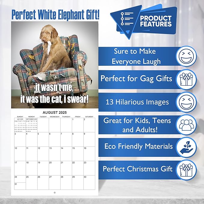 2025 Funny Dog Memes Monthly Wall Calendar | 12" x 24" | Thick Sturdy Paper | Dog Calendar 2024-2025