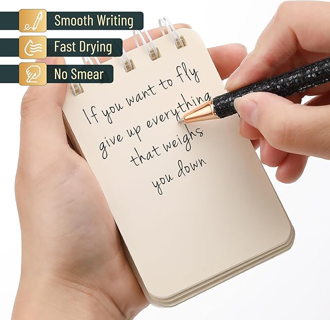 Mr. Pen- Fancy Pens for Women, 7 Black Ink Ballpoint Pens with 10 Refills, 1.0mm, Starry Night, Glitter Cute Pens for Journaling, Sparkly Fancy Pen, Easter Gift