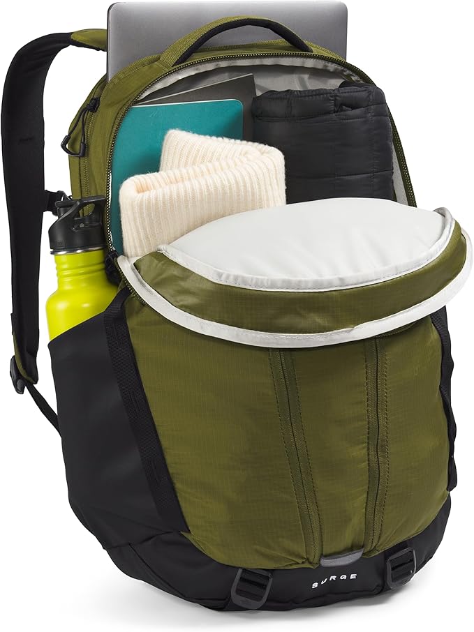 THE NORTH FACE Surge Commuter Laptop Backpack, Forest Olive/TNF Black, One Size