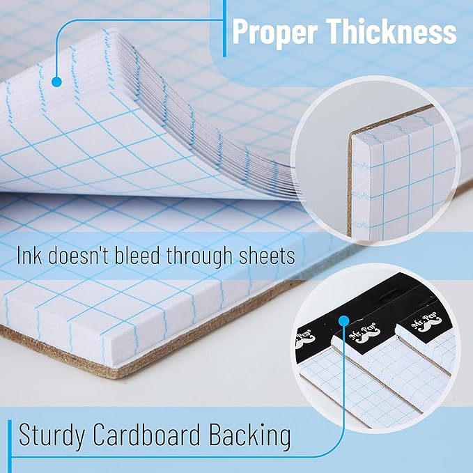 Mr. Pen Graph Paper, Grid Paper, 4x4 (4 Squares per inch), 11"x8.5", 55 Sheet