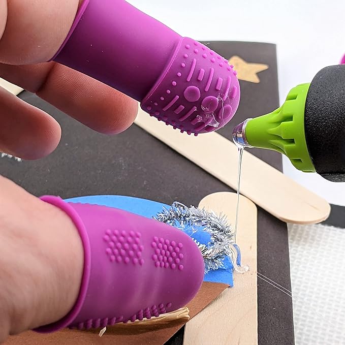 Finger Protectors | X-Thick Protection (3) - Medium Index | Standard Size Small (3) Medium (3) | Silicone Non-Stick Covers Hot Glue | Sewing | Wax Arts | Adhesives | Scrapbooking | Sticky Stuff