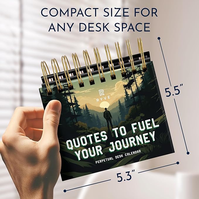 RYVE Motivational Calendar for Men - Daily Flip Calendar with 365+ Inspirational Quotes - Inspirational Gifts for Men, Office Decor for Men, Office Desk Accessories for Men, Office Gifts for Men
