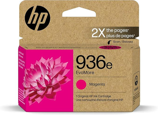 HP 936e EvoMore Magenta Ink Cartridge | Works OfficeJet 9120 Series, OfficeJet Pro 9100 Series, OfficeJet Pro Wide Format 9700 Series | Carbon Neutral | 4S6V4LN