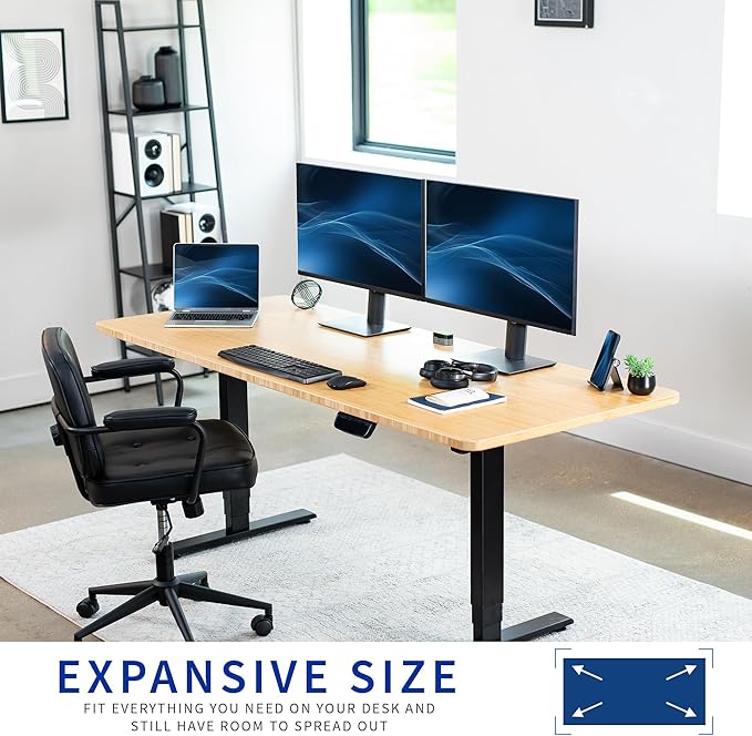 VIVO Universal 71 x 30 inch Solid One-Piece Table Top for Standard and Sit to Stand Height Adjustable Home and Office Desk Frames, Bamboo, DESK-TOP71O
