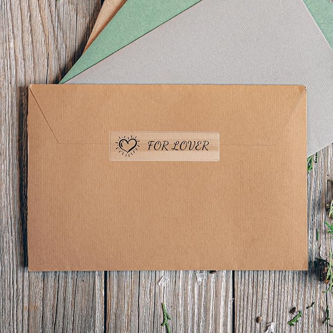 Transparent Thermal Labels 1 x 3 Inch Self-Adhesive Printer Clear Stickers Vinyl Waterproof Roll Decals Rectangle Postage Tags for Address Barcodes DIY Logo Business 300 PCS