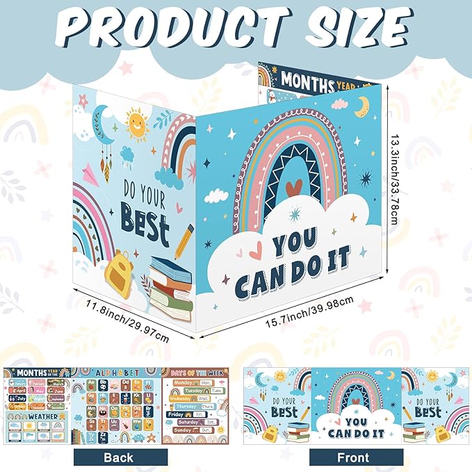 Pasimy 24 Pcs Desk Dividers Double Sided Privacy Folders for Students Classroom Desk Cardboard Study Carrel Privacy Boards for Teacher Student Study Test Reduces Distractions