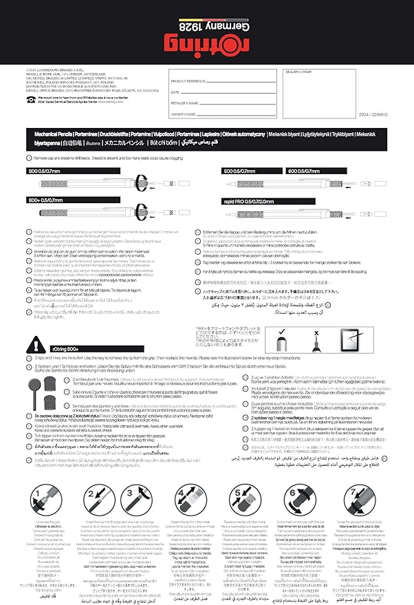rOtring 600 Ballpoint Pen, Medium Point, Black Ink, Silver Barrel, Refillable