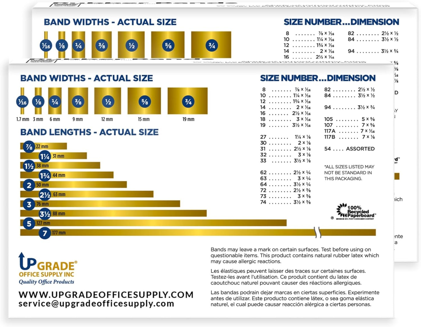 Upgrade Office Supply UPG22564PK2 Rubber Bands, Size 64 (3-1/2 x 1/4), 640 Bands, 1 lb 2-Box, USA