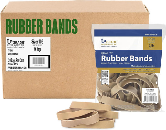 Upgrade Office Supply UPG234105CS Rubber Bands, Size 105 (5 x 5/8), 1200 Bands, 20 lb Case, USA