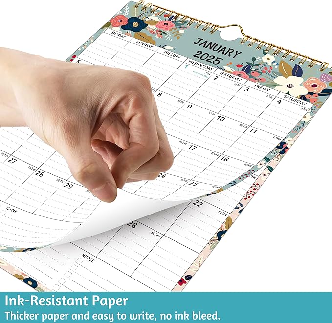 Wall Calendar 2025-2026 – 2 Year Calendar 2025-2026, 8.5 x 11 In, Jan 2025 - Dec 2026, 2025 Calendar 24 Months, Small Monthly Calendar 2025 Vertical, Ruled Blocks, Thick Paper, Holidays, To-do ＆ Notes