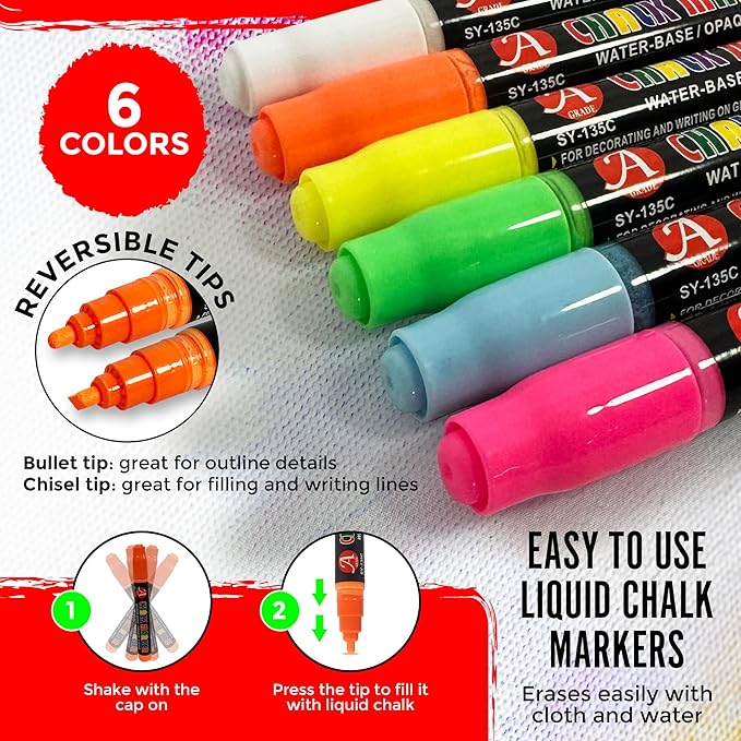 ABRYLX Magnetic Chalkboard Sign with Adjustable Aluminum Pedestal Stand - 30x45cm Black Chalk Board for Weddings, Restaurants, and Events Stand with 6 Liquid Chalk Markers Included