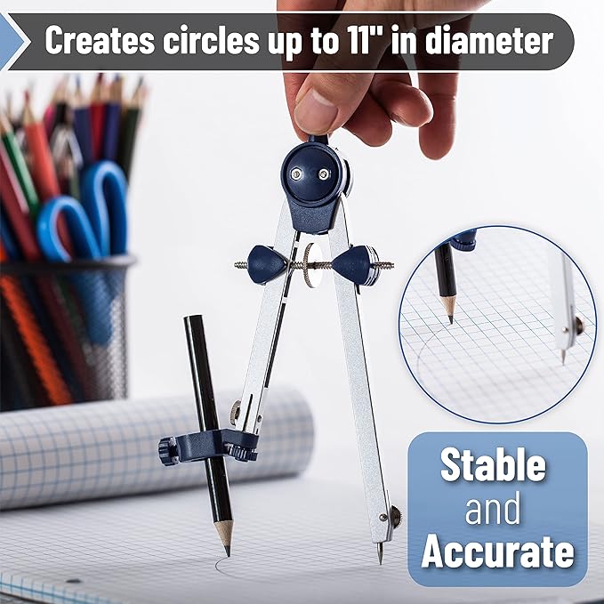 Mr. Pen- Compass for Geometry, Compass with Pencil, Compass Drawing Tool, Drawing Compass, Math Compass, Drafting Tools, Drawing Tools, Geometry Compass, Circle Drawing Tool, Geometry Set