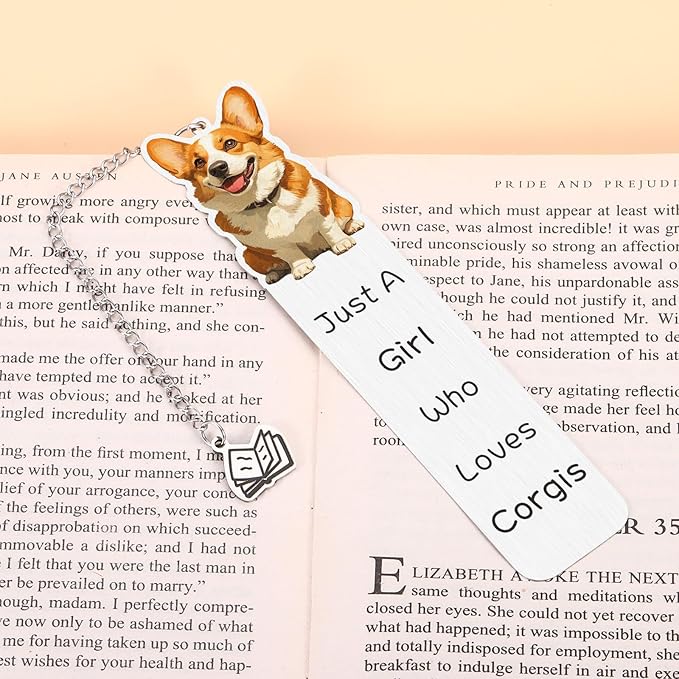 Cute Corgi Gifts for Corgi Lovers Dog Bookmarks for Reading Women Dog Lovers Book Lover Gifts Just a Girl Who Loves Dogs Christmas Stocking Stuffers Gifts for Corgi Mom Owner Dog Themed Gifts
