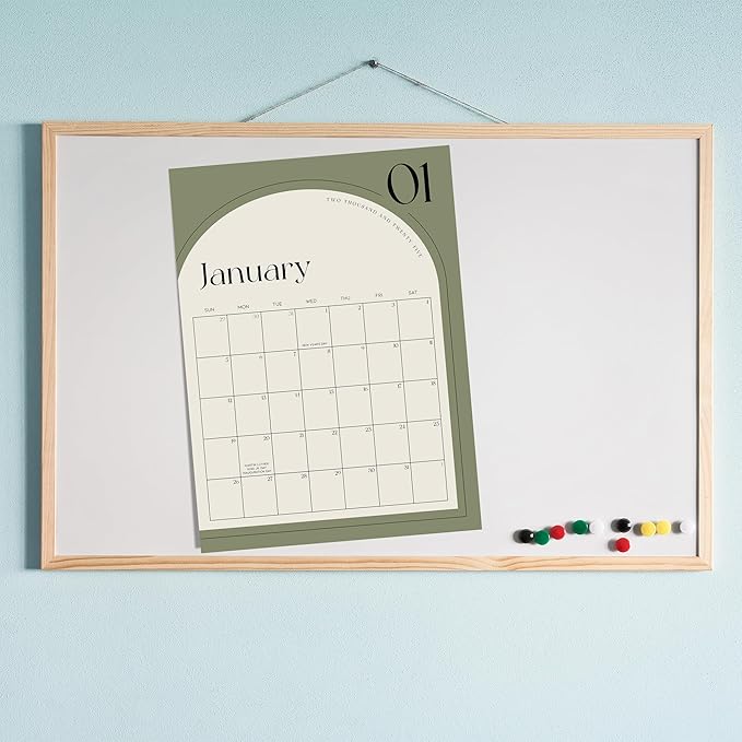 Aesthetic 2025-2026 Magnetic Fridge Calendar - Runs from January 2025 Until July 2026 - The Perfect Monthly Refrigerator Calendar With Minimal Designs for Easy Organizing