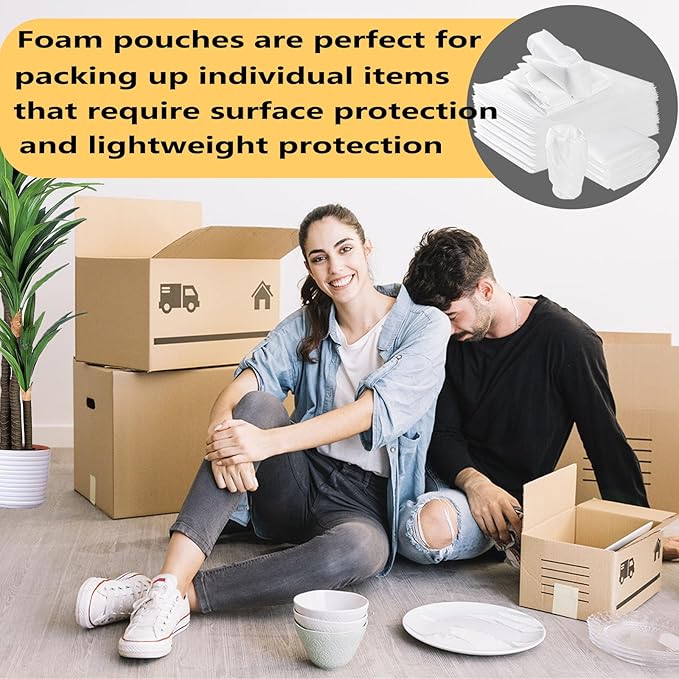 16”x20” 50Pack Foam Pouches, Large Moving Supplies for Packing Dishes Artwork, 0.5MM Thick Cushion Foam Bags for Storing Shipping Breakables, fragile Padding Material Sleeves for Fragile Plates China