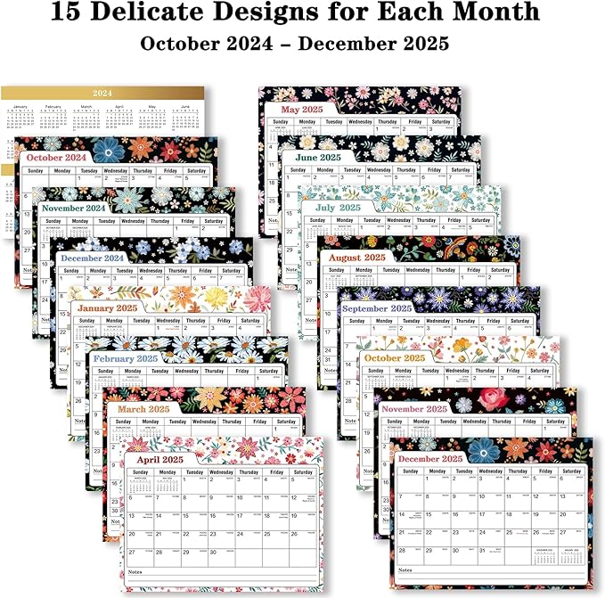 Small Desk Calendar 2025 - Standing 2025 Desk Calendar, OCT. 2024 - DEC. 2025, 8" x 6", Monthly Flip Desktop Calendar with To Do List, Your Personal Desk Calendar Planner for Home Office