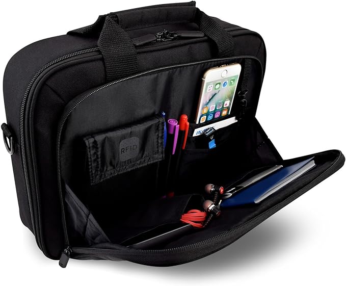 V7 CCP13-BLK-9N 13" Professional Front Loading Laptop Case (RFID, Weather Resitant)