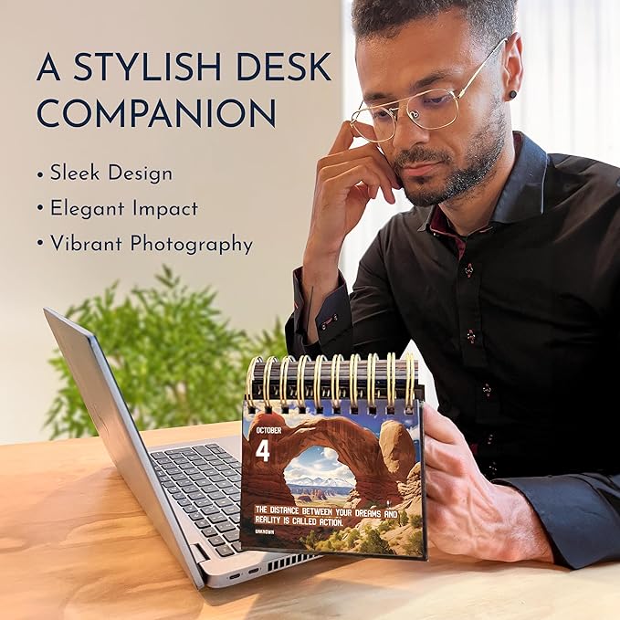 RYVE Motivational Calendar for Men - Daily Flip Calendar with 365+ Inspirational Quotes - Inspirational Gifts for Men, Office Decor for Men, Office Desk Accessories for Men, Office Gifts for Men
