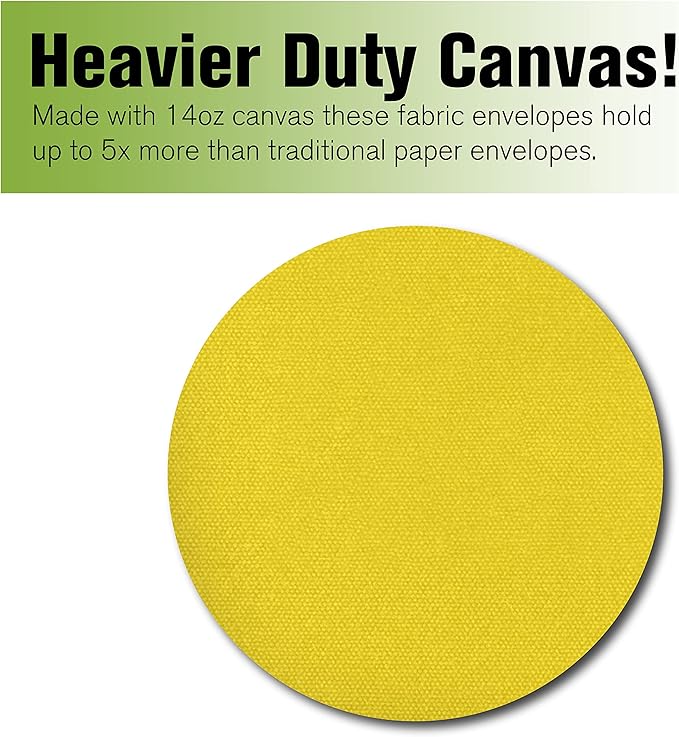 BankSupplies Canvas Interoffice Mailer, 14 oz. - 14W x 11H - Yellow - Transit Bag - Large Zipper Bag with Grommet - Use with Padlock or Zip Tie for Security - Interoffice Mail Bag