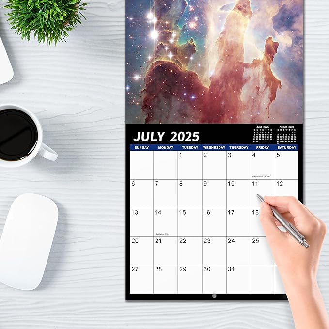 2025 Wall Calendar - 2025 Calendar, 12 Monthly Wall Calendar 2025, January 2025 - December 2025, 12" x 24" (Open), Unruled Blocks(1.2" x 1.7") Calendar 2025 with Thick Glossy Paper