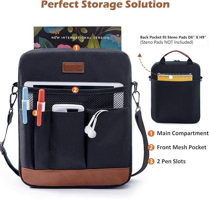 Book Sleeve with Zipper, Book Covers for Book Lovers, Multi-pocket Book Protector Cover with Shoulder Strap,Book Bag for Ipaad, kidle - Back to School Book Accessories