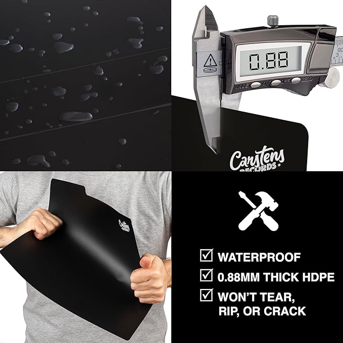 Carstens Heavy Duty Vinyl Record Dividers A-Z | 12" LP Organizer Tabs Pack of 26 | Black, Made in USA