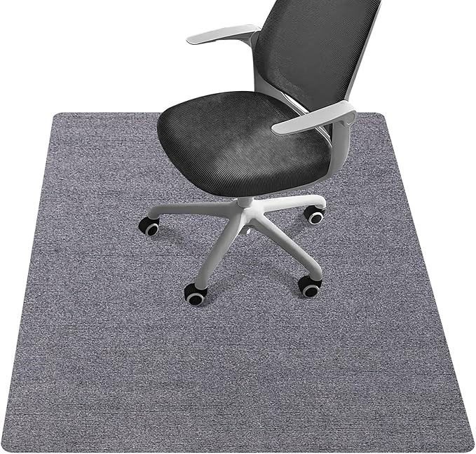 Office Chair Mat - for Hardwood Floors, Large Non-Slip Easy-Clean Floor Protection Blanket (Gray, “48 x 36in”).