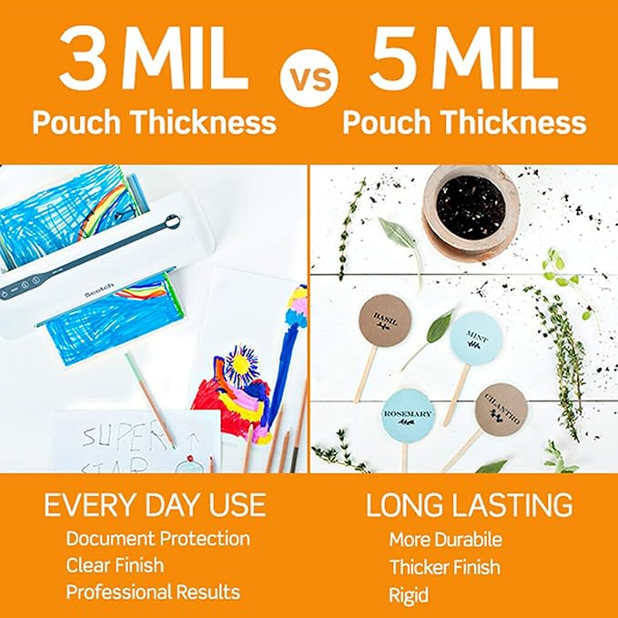 Scotch Thermal Laminating Pouches, 50 Count, Clear, 3 mil., Laminate Homemade Ornaments, Christmas Banners and Gift Tags, Ideal Holiday Supplies, Fits Letter Sized (8.9 in. × 11.4 in.) Paper